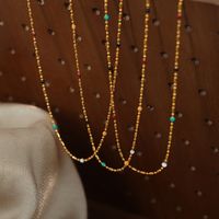 Hawaiisch Tropisch Einfacher Stil Einfarbig Titan Stahl Emaille Überzug 18 Karat Vergoldet Halskette main image 1