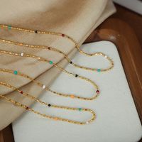 Hawaiisch Tropisch Einfacher Stil Einfarbig Titan Stahl Emaille Überzug 18 Karat Vergoldet Halskette main image 5