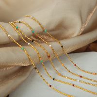 Hawaiisch Tropisch Einfacher Stil Einfarbig Titan Stahl Emaille Überzug 18 Karat Vergoldet Halskette main image 3