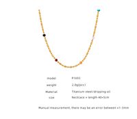 Hawaiian Tropical Simple Style Solid Color Titanium Steel Enamel Plating 18k Gold Plated Necklace main image 2