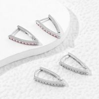 1 Pair Ig Style Simple Style V Shape Plating Inlay Copper Zircon White Gold Plated Earrings main image 5