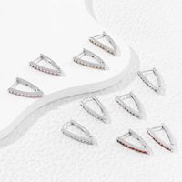 1 Pair Ig Style Simple Style V Shape Plating Inlay Copper Zircon White Gold Plated Earrings main image 1