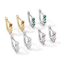 1 Pair Simple Style Solid Color Polishing Inlay Copper Zircon 18K Gold Plated Earrings main image 6