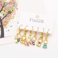 1 Set Cute Sweet Simple Style Mermaid Plating Inlay Copper Zircon 18k Gold Plated Drop Earrings main image 4