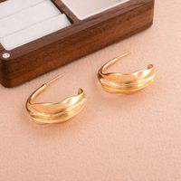 1 Pair Formal Simple Style Classic Style Solid Color Plating Copper Alloy 18k Gold Plated Ear Studs main image 3