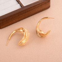 1 Pair Formal Simple Style Classic Style Solid Color Plating Copper Alloy 18k Gold Plated Ear Studs main image 2