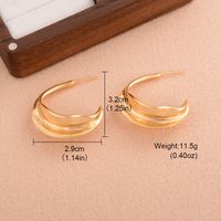 1 Pair Formal Simple Style Classic Style Solid Color Plating Copper Alloy 18k Gold Plated Ear Studs sku image 1