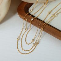 Elegant Lady Solid Color Titanium Steel Plating Inlay Zircon 18k Gold Plated Necklace main image 1