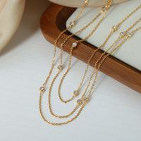 Elegant Lady Solid Color Titanium Steel Plating Inlay Zircon 18k Gold Plated Necklace main image 8