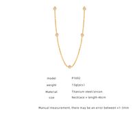 Elegant Lady Solid Color Titanium Steel Plating Inlay Zircon 18k Gold Plated Necklace main image 2