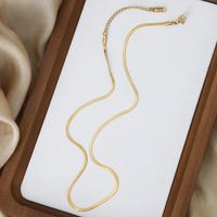 Simple Style Solid Color Titanium Steel Plating 18k Gold Plated Necklace main image 4