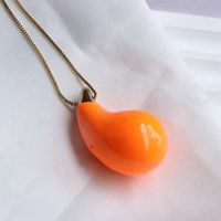 Vintage Style Simple Style Water Droplets Copper Enamel Plating Gold Plated Pendant Necklace sku image 2