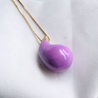 Vintage Style Simple Style Water Droplets Copper Enamel Plating Gold Plated Pendant Necklace sku image 12
