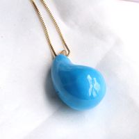 Vintage Style Simple Style Water Droplets Copper Enamel Plating Gold Plated Pendant Necklace sku image 7