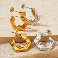 1 Pair Retro Lady Geometric Plating 304 Stainless Steel 16K Gold Plated White Gold Plated Gold Plated Earrings main image 3