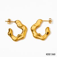 1 Pair Retro Lady Geometric Plating 304 Stainless Steel 16K Gold Plated White Gold Plated Gold Plated Earrings sku image 1