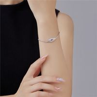 Vintage Style Devil's Eye Sterling Silver Plating Inlay Zircon 24k Gold Plated White Gold Plated Bracelets sku image 1