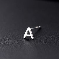 1 Piece Hip-hop Retro Letter Plating Sterling Silver Silver Plated Ear Studs sku image 2