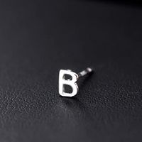 1 Piece Hip-hop Retro Letter Plating Sterling Silver Silver Plated Ear Studs sku image 1