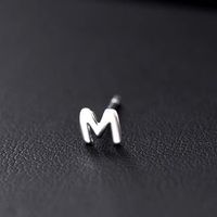 1 Piece Hip-hop Retro Letter Plating Sterling Silver Silver Plated Ear Studs sku image 3