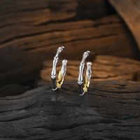 1 Pair Casual Leaf Flower Plating Sterling Silver 24k Gold Plated White Gold Plated Ear Studs main image 3