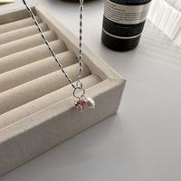Casual Geometric Color Block Sterling Silver Plating Inlay Freshwater Pearl Zircon Silver Plated Pendant Necklace main image 5