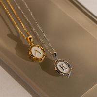Lady Commute Letter Titanium Steel Plating Gold Plated Necklace main image 4