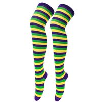 Women's Japanese Style Stripe Polyester Cotton Polyester Jacquard Socks Over The Knee Socks sku image 48
