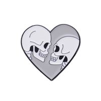 Cartoon Style Cute Sea Wave Heart Shape Skull Alloy Stoving Varnish Unisex Brooches sku image 4