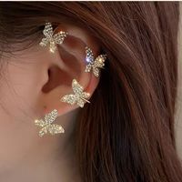 Fashion Butterfly Alloy Inlay Rhinestones Earrings sku image 3