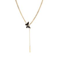 Lässig Einfacher Stil Schmetterling Rostfreier Stahl Titan Stahl Polieren Überzug Vergoldet Halskette Mit Anhänger sku image 2