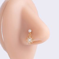 1 Piece Nose Rings & Studs Basic Classic Style Heart Shape Flower Butterfly 316L Stainless Steel  Copper Plating Inlay Zircon main image 7