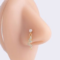 1 Piece Nose Rings & Studs Basic Classic Style Heart Shape Flower Butterfly 316L Stainless Steel  Copper Plating Inlay Zircon main image 4
