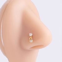 1 Piece Nose Rings & Studs Basic Classic Style Moon Starfish Heart Shape 316L Stainless Steel  Copper Plating Inlay Zircon main image 4