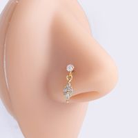 1 Piece Nose Rings & Studs Basic Classic Style Moon Starfish Heart Shape 316L Stainless Steel  Copper Plating Inlay Zircon main image 3