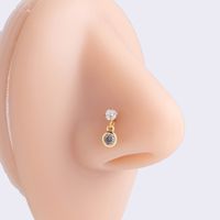 1 Piece Nose Rings & Studs Basic Classic Style Moon Starfish Heart Shape 316L Stainless Steel  Copper Plating Inlay Zircon main image 5