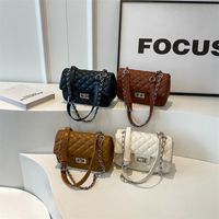 Women's Small All Seasons Pu Leather Solid Color Vintage Style Square Flip Cover Underarm Bag main image 3