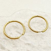1 Pair Casual Simple Style Solid Color Plating 304 Stainless Steel Gold Plated Hoop Earrings main image 3