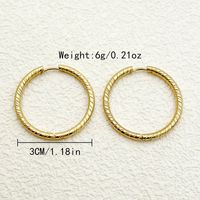 1 Pair Casual Simple Style Solid Color Plating 304 Stainless Steel Gold Plated Hoop Earrings main image 2