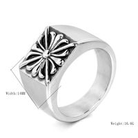 Retro Cross Stainless Steel Polishing None Men's Wide Band Rings main image 5