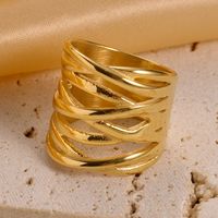 304 Stainless Steel 14K Gold Plated Modern Style Simple Style Classic Style Plating Solid Color Rings main image 3
