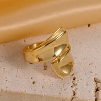 304 Stainless Steel 14K Gold Plated Modern Style Simple Style Classic Style Plating Solid Color Rings sku image 5