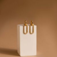 1 Pair Simple Style Streetwear Geometric Plating Inlay Copper Zircon 18k Gold Plated Drop Earrings main image 4
