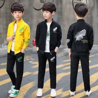 Casual Sports Letter Feather Pocket Cotton Boys Clothing Sets main image 1