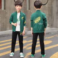 Casual Sports Letter Feather Pocket Cotton Boys Clothing Sets main image 4