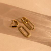 1 Pair Simple Style Streetwear Geometric Plating Inlay Copper Zircon 18k Gold Plated Drop Earrings main image 2
