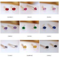 Simple Style Round Sterling Silver Inlay Zircon Ear Studs 1 Pair sku image 11