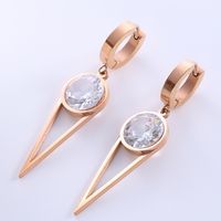 1 Pair Elegant Luxurious Classic Style Star Tassel Butterfly Inlay Stainless Steel Zircon 18k Gold Plated Rose Gold Plated Drop Earrings sku image 7