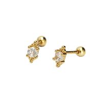 1 Paire Style Ig Style Simple Ovale Placage Incruster Argent Sterling Zircon Boucles D'oreilles main image 6