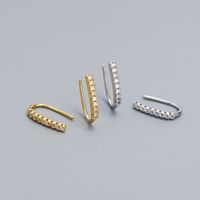 1 Pair Ig Style Simple Style Geometric Plating Inlay Sterling Silver Zircon Ear Studs main image 5